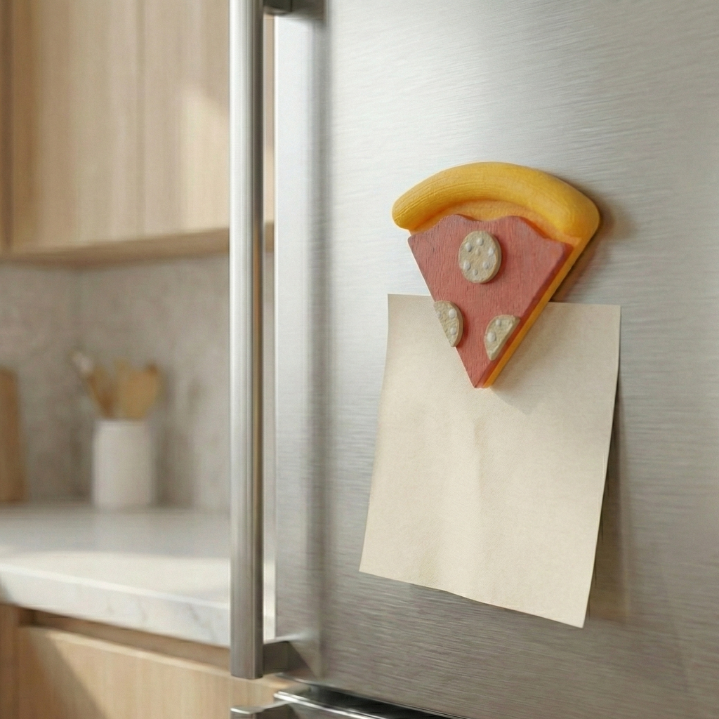Pizza Fridge Magnet – Cute 3D Printed Kitchen Decor