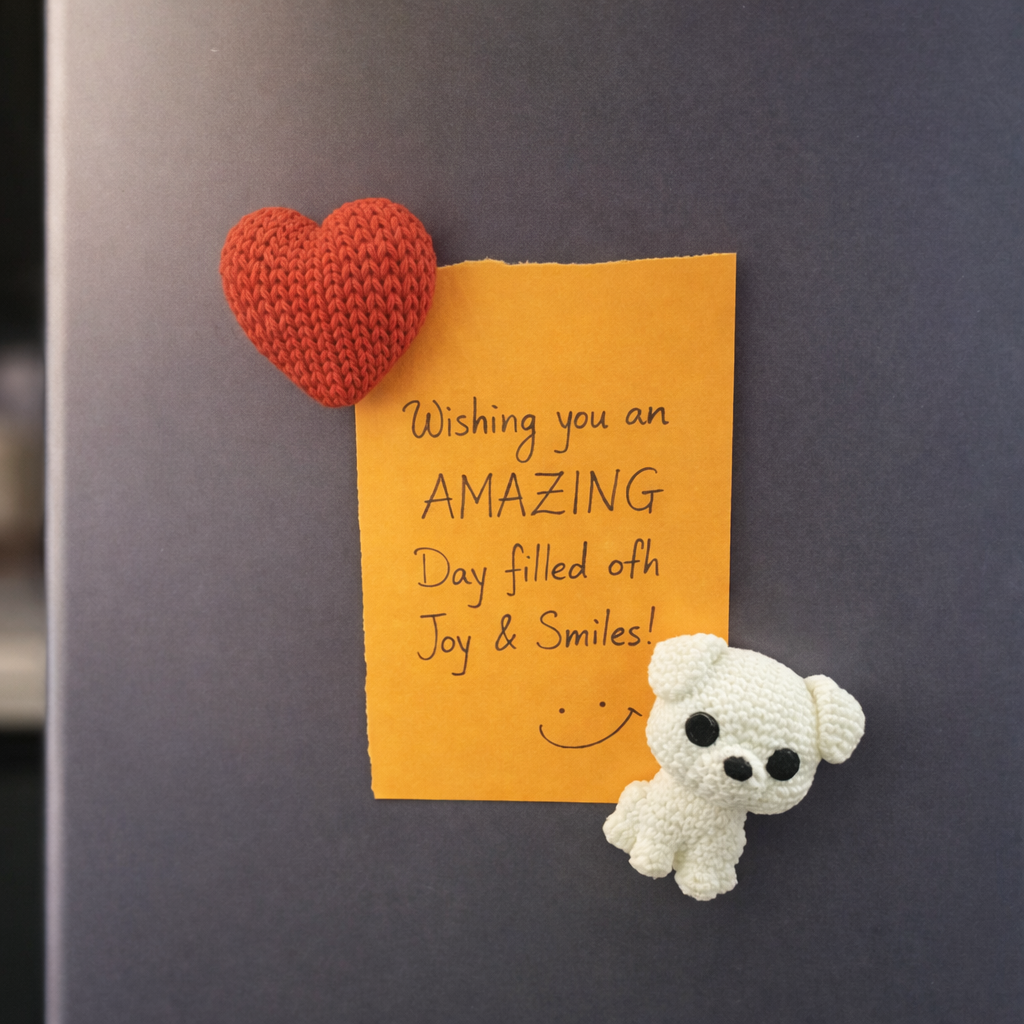 Teddy Heart Fridge Magnet – With Hearts | Cute Romantic Decor