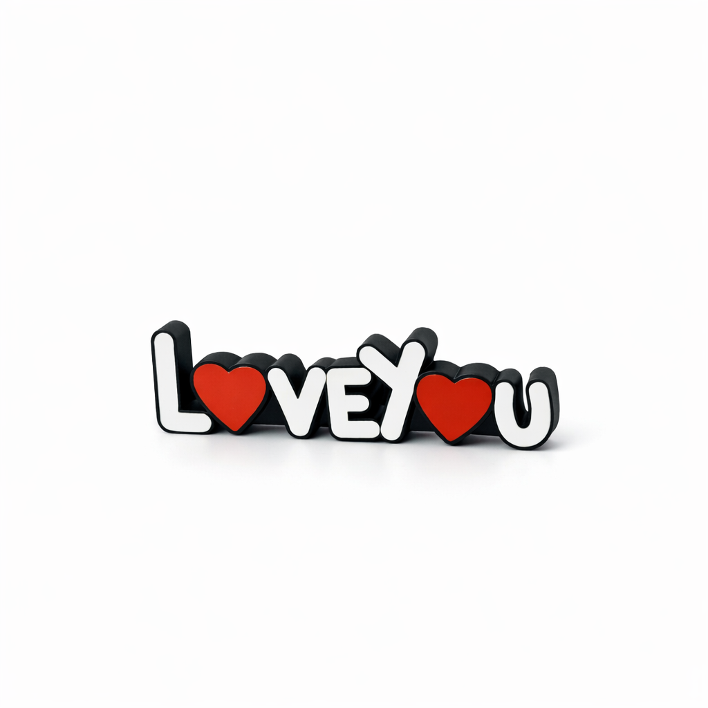 Love You Photo Stand & Fridge Magnet – 3D Printed Couple Decor